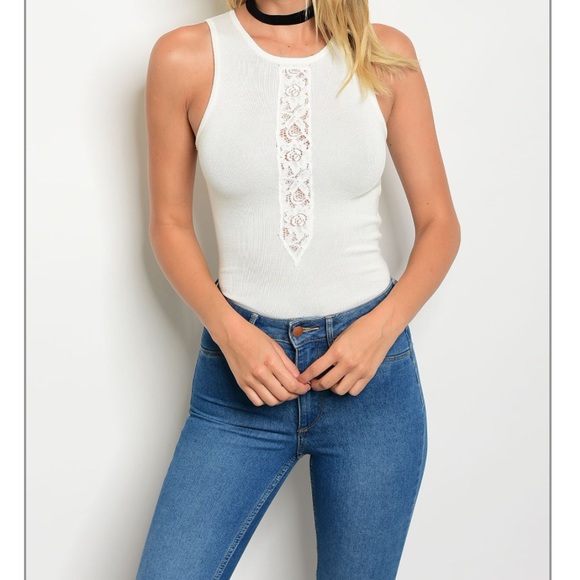 Keep It Simple Ivory Lace Bodysuit - Picture 1 of 3